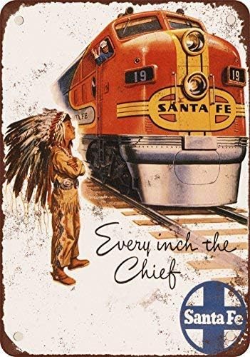 1948 Santa Fe Railroad Super Chief, diseño clásico de reproducción metalni Limeni znak 30 x 20 cm