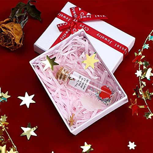 Zonon ljubavna poruka sa staklenom bocom srce i poruka ljubav sadašnjost romantična dekoracija za dečka ili djevojku Valentinovo godišnjica želja Jar sa srcem i Tiny Card White Present Box