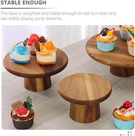 Zerodeko Set za prikaz desertnog stola 5.9 u okruglom drvenom štandu za torte držač za prikaz kolača