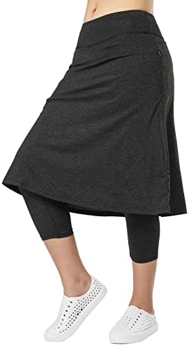 Ženske suknje duljine koljena s gamašima, klizave klizave preklopke CAPRIS za joga ženske džepove patentnih zatvarača