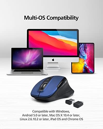 Micropack Wireless USB-C & amp; USB - dual Mode Switchable Mouse for Windows & amp; MacOS, Multi Device Type-C USB Mouse ergonomski sa mat završnom obradom za MacBook, laptop, PC računar, tablete i telefone, Blue