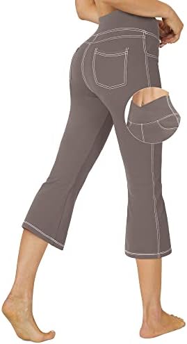 G4Free Capri pantalone za žene Cross struk Bootcut Yoga hlače Strechy Capri gamaše sa 4 džepa
