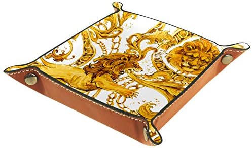 Luksuzni lionski organizator Organizator microfiber kožna ladica praktična kutija za odlaganje za tastere za novčanike i uredsku opremu, 16x16cm
