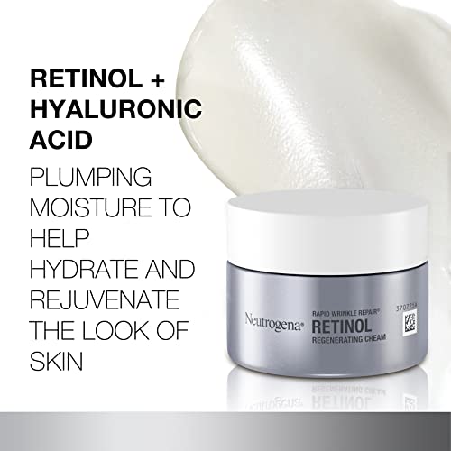 Neutrogena Rapid Wrinkle Repair Retinol hidratantna krema za lice, dnevna krema za lice protiv starenja sa retinolom i hijaluronskom kiselinom za borbu protiv finih linija, bora, i tamnih tačaka, 0,5 oz