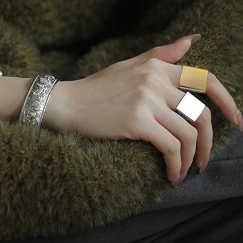 2023 Novi kvadratni prsten Zlatni i srebrni modni ulični punk stil kvadratni prsten zvona za prijatelje