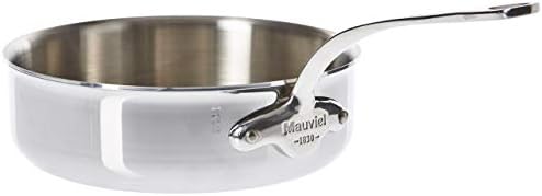 Mauviel 1830 M'cook 5-slojni polirani tiganj od nerđajućeg čelika sa ručkom od livenog nerđajućeg čelika, 3,2-qt, proizveden u Francuskoj