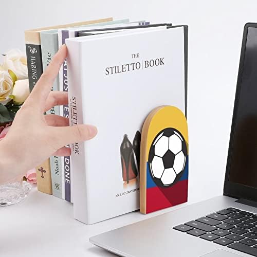 Kolumbija Soccer Football Zastava štampana drvena Bookend za policu teške knjige štand završava knjiga ukras