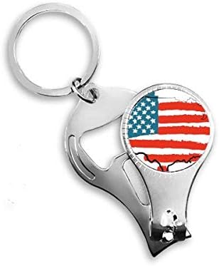 Zvijezde i pruge Amerika Karta Zastava države Nail NIPPER prsten za ključeve ključeva za boce za boce Clipper