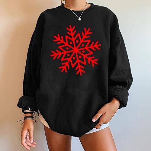 Flekmanart Women ružna božićna bluza O-izrez Dukseri 3D tiskani dugi rukav Ležerne prilike, Ružan Xmas pulover