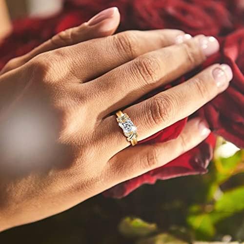 Classic New Ring Wedding Angažman prsten retro zlatna ženska jednorodna tkanina uzorak modna modernu