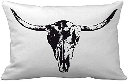 Topyee bacač jastuk za zapadni longwhorn krava u crno-bijeli Teksas 12x20 inča kućni dekor jastuk kauč jastuk za kauč za kauč kauč kauč