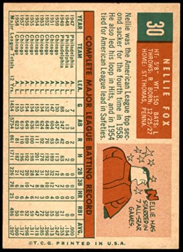 1959 TOPPS 30 Nellie Fox Chicago White Sox Dean kartice 5 - Ex White Sox