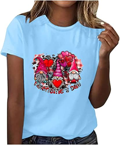 Ljetna jesenska bluza djevojke odjeća kratki rukav Crewneck pamuk grafički Brunch Valentinovo bluza Tshirt za žene L7