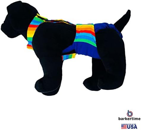 Barchertime Rainbow Stripes bijeg-otporan na vodootporan premium psećica općenito, XXL, sa rupom za rep