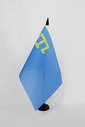 AZ Flag Krim Tatars Zastava tabele 5 '' x 8 '' - tatarska zastava tatar 21 x 14 cm - crna plastična stick i