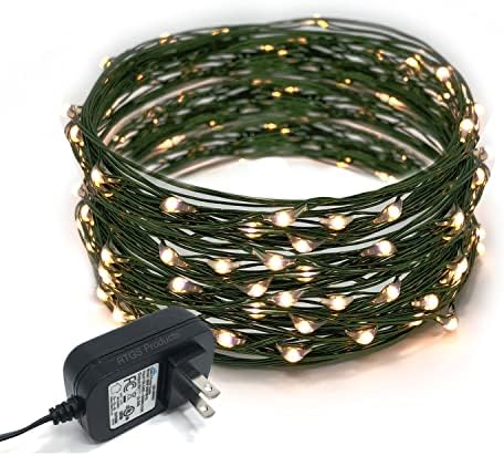 RTGS 100 topla bijela LED svjetla sa žicama Priključite se na žicu zelene boje od 32 stope za unutrašnju