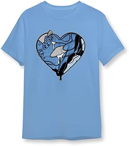 Srčana majica za Jor = Dan 5 univerzitet Plava, jedna strana majica za tenisice Jor% Dan 5 Uni.ver.Sity plava, poklon majice za tenisice retro 5s univerzitet plave boje
