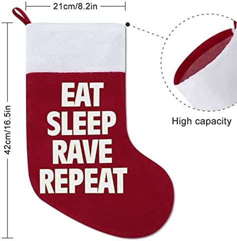 Jedite rave za spavanje Ponovite božićni čarapa klasični viseći ukrasi Bijela manžetna kešica bombona