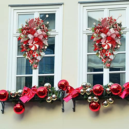 Ukrasi Božićni božićni božićni vijenac Lollipop vrata vijenac ukras viseći dekor za valentinovo sa svjetlima