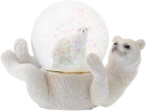 Elanze dizajn Bijeli polarni medvjed mama i gubavci figurice 45mm Glitter snježni ukras
