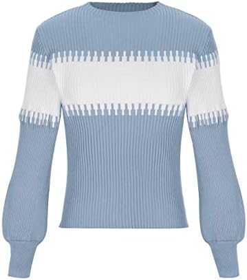 Ženski džemperi Jesen Ležerne prilike dugih rukava Pletena dukserica Trendi blok u boji prevelizirani pulover