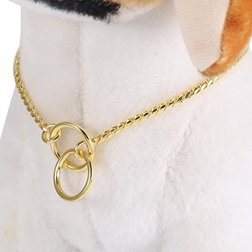 Ogrlica za gušenje pasa, kućni ljubimac Novi metalni zmijski lanac uvijena ogrlica za izložbe pasa