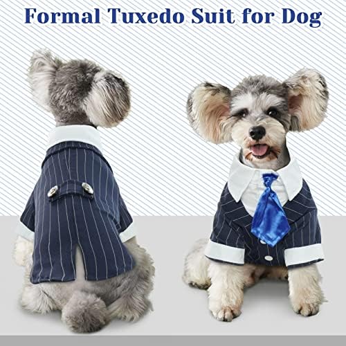 Dentrun Dog Stylish Suit Bowint Tine kostim, Puppy Tuxedo Wedding Halloween Rođendanska košulja, Formalna odjeća