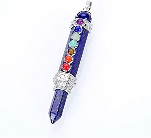 Prirodna kamena olovka za olovku Pendulum za dosje perle Chain 7 Chakra wand reiki kvarcni kristalni privjesak