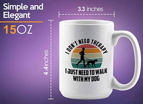 Šalica za kavu za kavu 15oz bijela - hodajte sa mojim psom - trener psa trener kućnih ljubimca štenadskog šetača