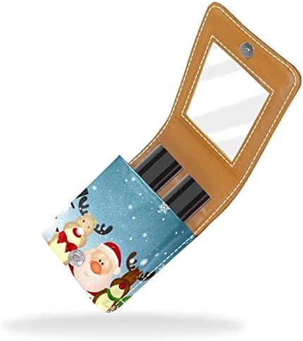 Slatka Božić Santa Claus snjegović Jelena Elk kožna torbica za usne sa ogledalom Mini torba za šminkanje