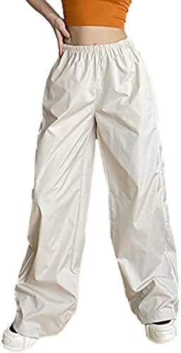 Shebote Womens Parachute Hlače široke noge vrećaste hlače Y2K elastični struk Jogger Dukserice Track hlače Srednja odjeća