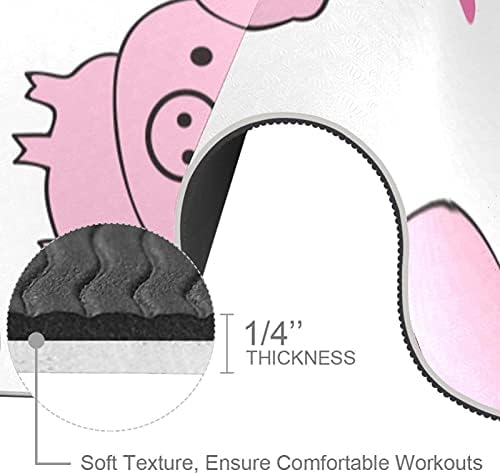 Debela neklizajuća Vježba & amp; fitnes 1/4 prostirka za jogu sa svinjama Print za Yoga Pilates