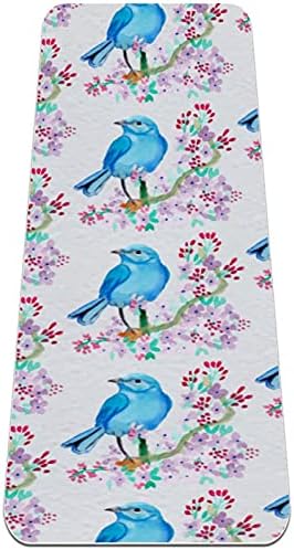 Siebzeh Painted Bird On Floral Branch Premium Thick Yoga Mat Eco Friendly Rubber Health & amp;