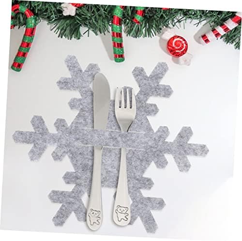 Zerodeko 16 kom Tabela Xmas zalihe oblik dekor siva Cover blagovaonom Felt Holiday Star Dinning Holder