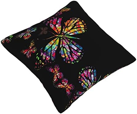Aseelo šareni jastuk za bacanje leptira, mekana četverokutna kauša za kauču na razvlačenje spavaću sobu dnevni boravak, 18 x 18 inčni
