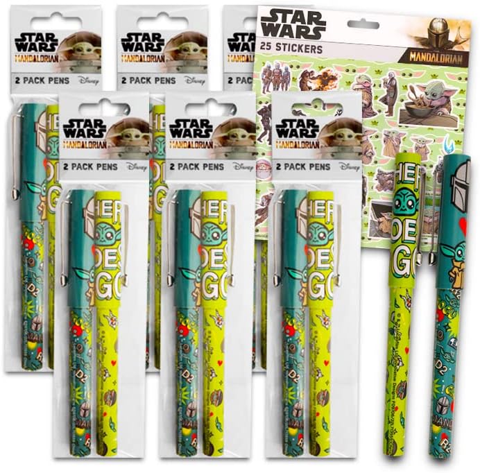 InkWorks Star Wars Mandalorijski olovke Vrijednost paketa - 12 zvjezdica Wars Baby Yoda gel olovke.