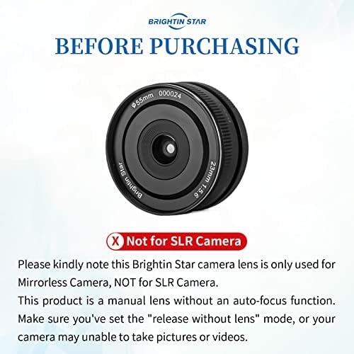 Brightin Star 23mm F5.6 Full Frame ručni fokus Prime objektiv za Nikon Z-Mount kamere bez ogledala,