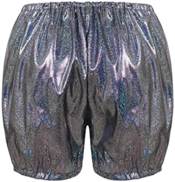 Hansber Kids Girls Boys Sparkle plesne kratke hlače Sjajne metalne vruće hlače Dno Dance Pleščani kostim crni 7-8