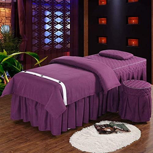ZHUAN Premium Setovi posteljine za masažu Beauty Bed Cover 4 komada prozračni masažni Kreveti suknja jastučnica Spa prekrivač sa rupom za naslon za lice-f 70x190cm