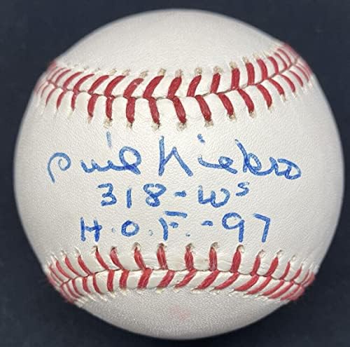 Phil Niekro Hof 97 318 pobjeđuje potpisan samo bejzbol JSA Holo - autogramirani bejzbol