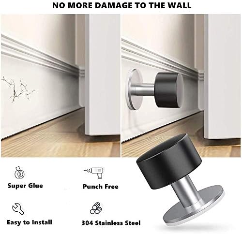 SDGH Vrata zaustavlja 2 pakovanje ljepljive zidne nosače za zaustavljanje vrata od nehrđajućeg čelika za