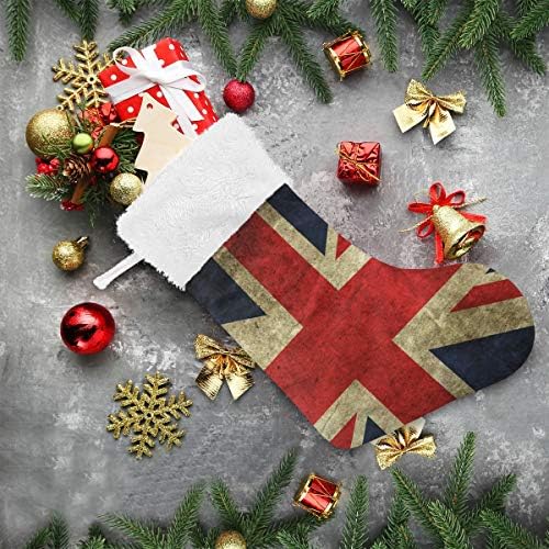 Pimilagu Retro britanska zastava Božićne čarape 2 paket 17.7 , viseći čarape za božićnu ukrasu