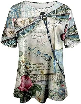 Ženske majice ljetni vrhovi Meki ljetni Print Top bluza rukav kratka životinja labava majica uzročna