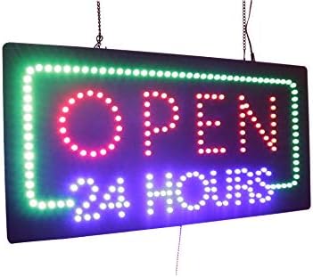 Otvoreno 24-satna znaka, natpise, LED Neon Open, Store, Window, Shop, Business, Display, Grand Otvori poklon