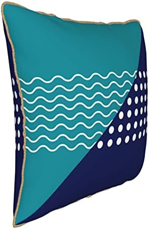 Myshe Pack od 2 baršunasta jedinstvena mornarsko plava geometrijska grafika apstraktni ukrasni kvadratni jastučni poklopac set kauč na kauč na kauč na razvlačenje 18 x 18 -Inč 45 x 45 cm