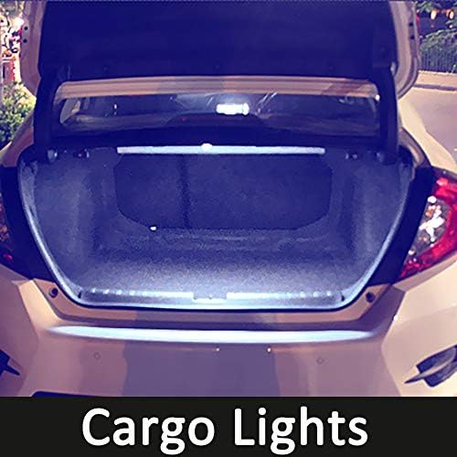 6pcs Bijeli interijer LED svjetla za . 2017 2017 2018 2019 2020 2021 Honda Civic Super Bright LED mapa Dome Cargo zamjenske žarulje