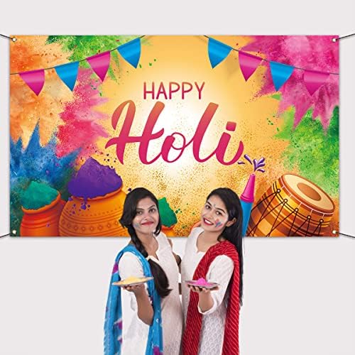 Nepnuser Happy Holi Photo Booth Backdrop Indija Hindu Festival boja dekoracija obojeni prah Unutarnji