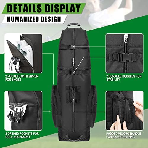 Darekuku Golf Travel torba s točkovima, laganim i prijenosnim golf klupskim turističkim pokrivačem Savršeno