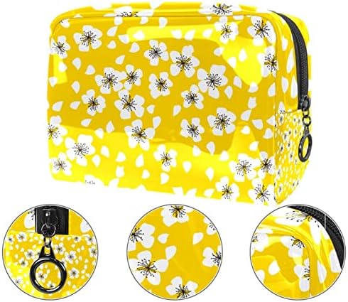 Tbouobt pokloni za muškarce Žene šminke torbe toaletne torbice Male kozmetičke torbe, žuti proljetni cvijet cvijeta