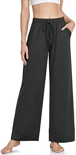 TARSE pantalone za jogu sa širokim nogama za žene udobne pidžame visokog struka sa džepovima Casual Palazzo Lounge trenirke sa vezicama